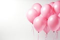 A joyful scene of multiple bright pink balloons floating together in the sky, adding merriment to any celebration., Party balloons