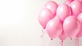 A joyful scene of multiple bright pink balloons floating together in the sky, adding merriment to any celebration, Party balloons