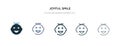 Joyful smile icon in different style vector illustration. two colored and black joyful smile vector icons designed in filled,