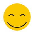 Joyful smiley icon, flat style