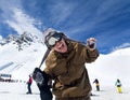 Joyful snowboarder Royalty Free Stock Photo