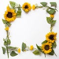 Joyful sunflower border Royalty Free Stock Photo