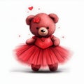 Joyful teddy tutu pose Royalty Free Stock Photo