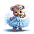 Joyful teddy tutu pose Royalty Free Stock Photo