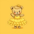 Joyful teddy tutu pose Royalty Free Stock Photo