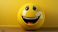 Joyful Yellow Emoticon with a Friendly Smiley Face and Beaming Expression