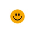 Joyful yellow smiley. Happy smiling emotion of good mood