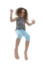 Joyful Young Girl Jumping With Joy Royalty Free Stock Photo