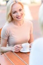 Joyful young lady talking with parent Royalty Free Stock Photo