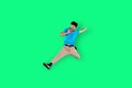 Joyful young man jumping with cellphone Royalty Free Stock Photo