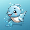 a joyfull smiling dolphin cartoon character Royalty Free Stock Photo