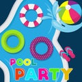 Joyfull summer banner. Pool party