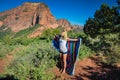 Joyous Girl Expressing Happiness at Zion National Park