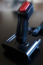 Joystick arcade game for computer and console from 80& x27;s. Black c Royalty Free Stock Photo