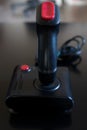 Joystick arcade game for computer and console from 80& x27;s. Black c