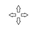 Joystick arrows button line icon. linear style sign for mobile concept and web design. Arrows in four directions outline Royalty Free Stock Photo