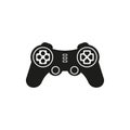 Joystick black icon on white background, vector