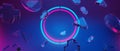 joystick button controller floating for gamer technology futuristic cyberpunk display, gaming scifi stage pedestal background