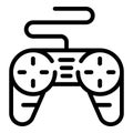 Joystick control icon, outline style