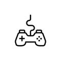 Joystick, game controller icon. Simple line, outline vector elements of video game icons for ui and ux, website or mobile Royalty Free Stock Photo