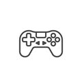 Joystick game controller line icon