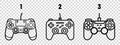 Joystick And Games Controller Icons - Different Vector Illustrations Isolated On Transparent Background