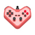 Joystick in heart share. Concepts: Love video games. Gamer symbol gamepad couple. I love to play video game