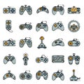 Joystick icons set vector flat