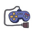 Joystick isolated. Retro gamepad. Video game controller on white