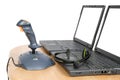 Joystick with laptops Royalty Free Stock Photo