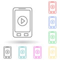 joystick multi color style icon. Simple thin line, outline vector of media icons for ui and ux, website or mobile application Royalty Free Stock Photo