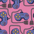 Joystick Pattern. Retro gamepad background. Video Games Controller Ornament