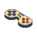 Joystick pixel art. Gamepad 8bit. Video game Old school control