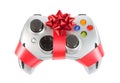 Joystick with red ribbon and bow Royalty Free Stock Photo