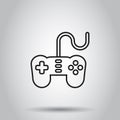 Joystick sign icon in flat style. Gamepad vector illustration on isolated background. Gaming console controller business concept Royalty Free Stock Photo