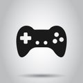 Joystick sign icon in flat style. Gamepad vector illustration on isolated background. Gaming console controller business concept Royalty Free Stock Photo