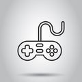 Joystick sign icon in flat style. Gamepad vector illustration on isolated background. Gaming console controller business concept Royalty Free Stock Photo