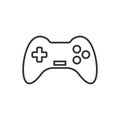 Joystick sign icon in flat style. Gamepad vector illustration on white isolated background. Gaming console controller business Royalty Free Stock Photo