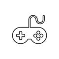 Joystick sign icon in flat style. Gamepad vector illustration on white isolated background. Gaming console controller business Royalty Free Stock Photo