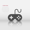 Joystick sign icon in flat style. Gamepad vector illustration on white isolated background. Gaming console controller business Royalty Free Stock Photo