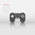 Joystick sign icon in flat style. Gamepad vector illustration on white isolated background. Gaming console controller business Royalty Free Stock Photo