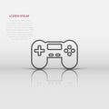 Joystick sign icon in flat style. Gamepad vector illustration on white isolated background. Gaming console controller business Royalty Free Stock Photo