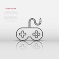 Joystick sign icon in flat style. Gamepad vector illustration on white isolated background. Gaming console controller business Royalty Free Stock Photo