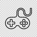 Joystick sign icon in transparent style. Gamepad vector illustration on isolated background. Gaming console controller business