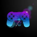 Joystick with versus design vector on black background