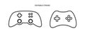 Joystick video game controller vector icon. Play console or joypad in outline style. Gamepad for computer gamer Royalty Free Stock Photo