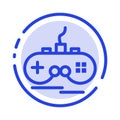 Joystick, Wireless, Xbox, Gamepad Blue Dotted Line Line Icon