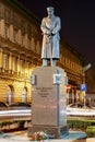 Jozef Pilsudski Monument at night in Warsaw Royalty Free Stock Photo