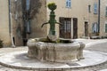 _JP01384-fountain on square in a french village Royalty Free Stock Photo