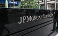 JP Morgan Chase corporate sign Royalty Free Stock Photo